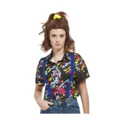 Chemise Tâches De Peinture Courtes Manches, Femme