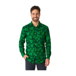 Chemise Verte St Patrick Pour Homme -Boutique De Carnaval D'Halloween Chemise verte st patrick pour homme 69003