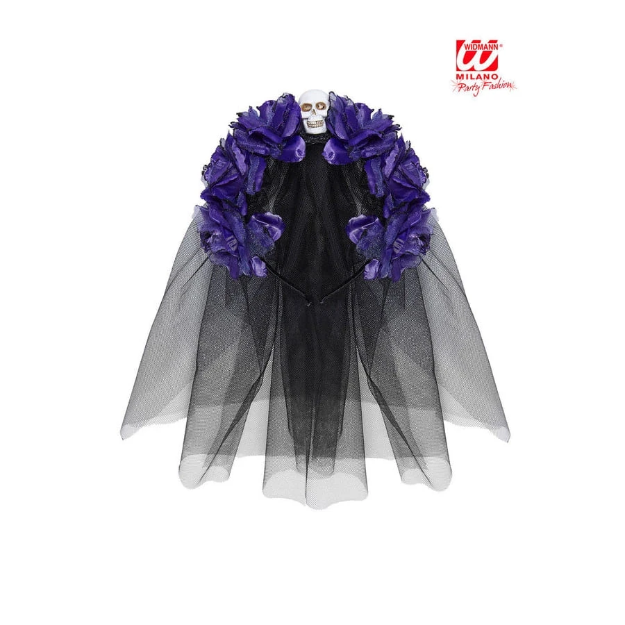 Coiffe Dia De Los Muertos Avec Voile Et Fleurs 4 Coiffe Dia De Los Muertos Avec Voile Et Fleurs – Image 2