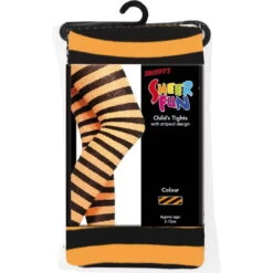 Collants Rayés Orange Et Noir. Enfant -Boutique De Carnaval D'Halloween Collants rayes orange et noir enfant 1