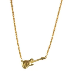 Collier Doré Pendentif Guitare électrique