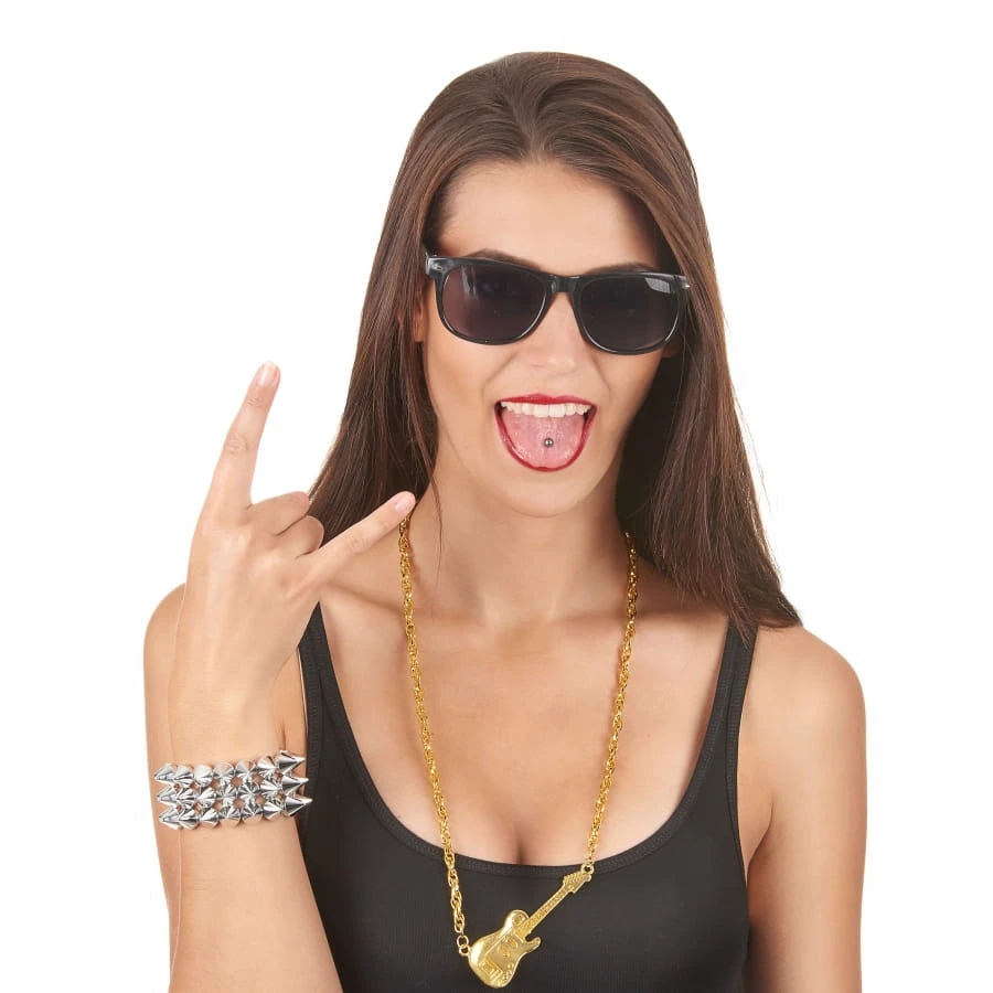 Collier Doré Pendentif Guitare électrique 4 Collier Doré Pendentif Guitare électrique – Image 2