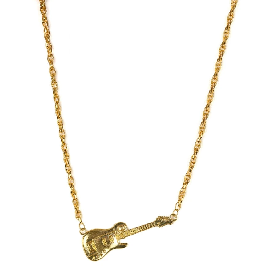 Collier Doré Pendentif Guitare électrique 3 Collier Doré Pendentif Guitare électrique