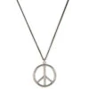 Collier Peace And Love En Métal Argenté