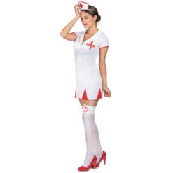 Combinaison Blanche Courte D'infirmière Sexy -Boutique De Carnaval D'Halloween Combinaison blanche courte d infirmiere sexy 24148