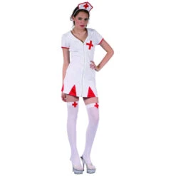 Combinaison Blanche Courte D'infirmière Sexy -Boutique De Carnaval D'Halloween Combinaison blanche courte d infirmiere sexy 24150