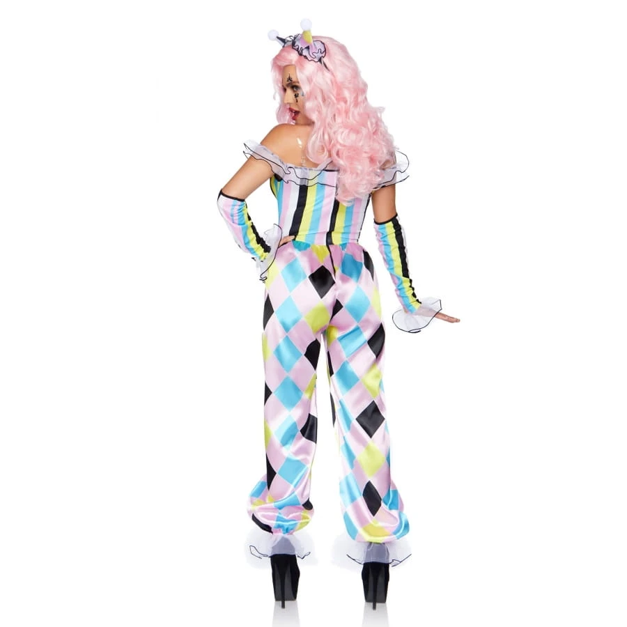 Combinaison De Clown Rose Multicolore Femme, Luxe 4 Combinaison De Clown Rose Multicolore Femme, Luxe – Image 2