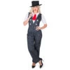 Combinaison De Femme Gangster Lignée Noir Blanc 2 Combinaison De Femme Gangster Lignée Noir Blanc -Boutique De Carnaval D'Halloween Combinaison de femme gangster lignee noir blanc