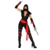 Combinaison De Ninja Pour Femme, Noir Et Rouge