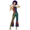 Combinaison Disco Léopard Multicolore -Boutique De Carnaval D'Halloween Combinaison disco leopard multicolore