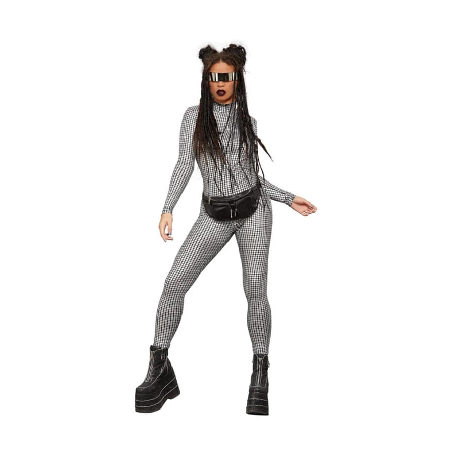 Combinaison Moulante Vichy Noir Et Blanche, Femme 4 Combinaison Moulante Vichy Noir Et Blanche, Femme – Image 2