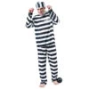 Combinaison Rayée Noire Et Blanche De Prisonnier -Boutique De Carnaval D'Halloween Combinaison rayee noire et blanche de prisonnier