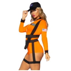 Combishort De Femme Astronaute Orange -Boutique De Carnaval D'Halloween Combishort de femme astronaute orange 69527