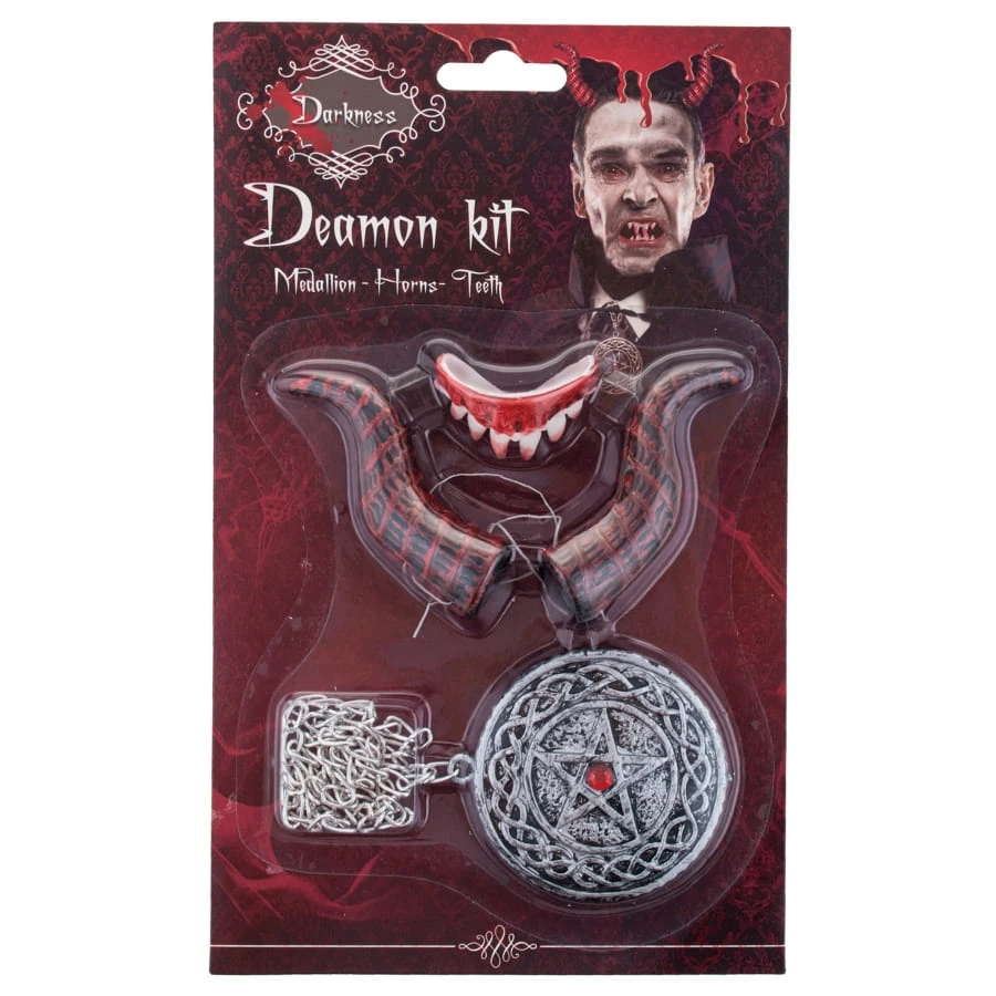 Corne, Dents Et Collier De Démon Pour Adulte 4 Corne, Dents Et Collier De Démon Pour Adulte – Image 2