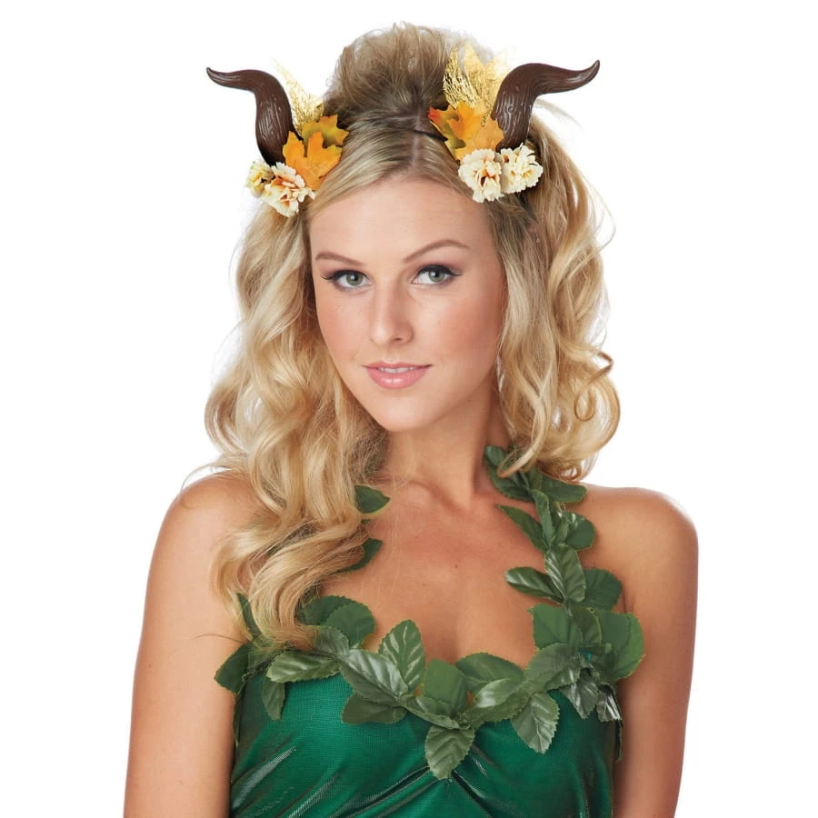 Cornes Entourées De Fleurs Automnales 3 Cornes Entourées De Fleurs Automnales