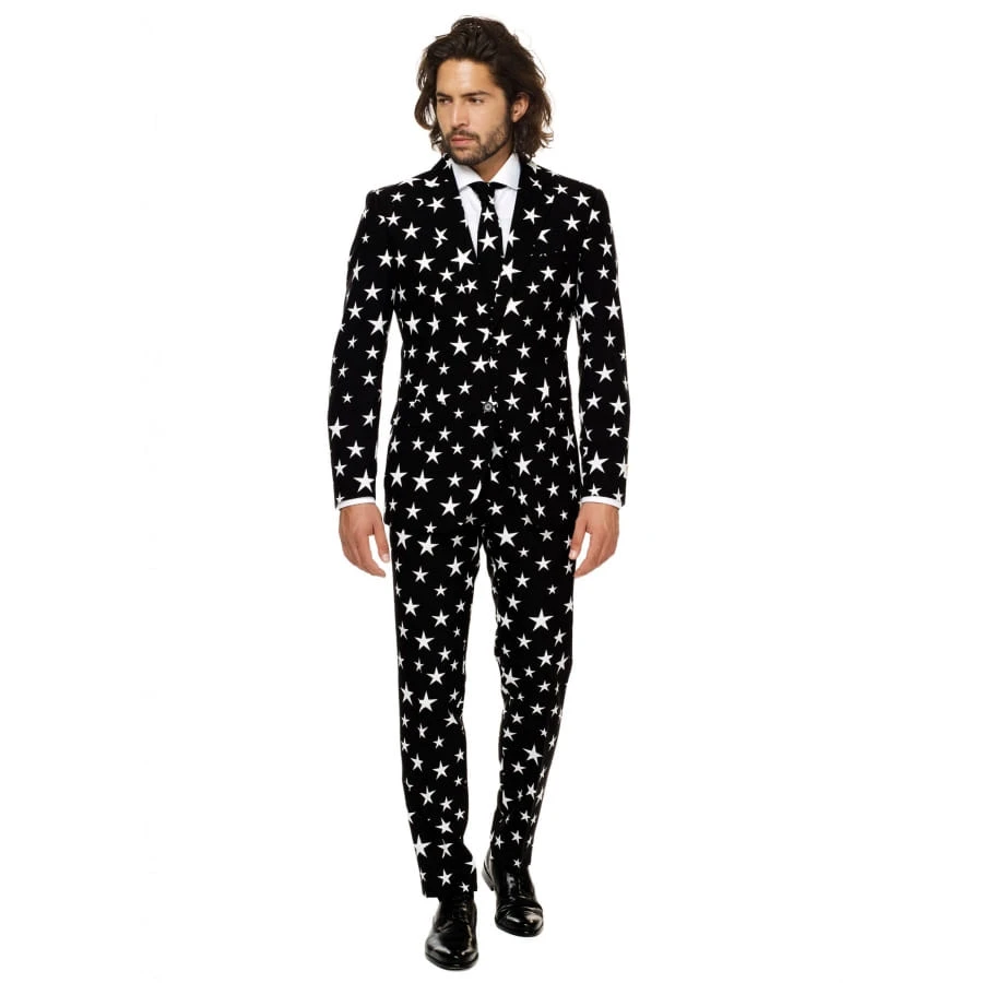 Costume 3 Pièces étoiles Sur Fond Noir 3 Costume 3 Pièces étoiles Sur Fond Noir