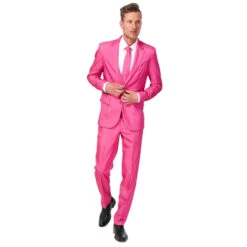 Costume 3 Pièces Rose Uni Pour Homme