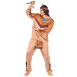 Costume Adulte D'indien Marron -Boutique De Carnaval D'Halloween Costume adulte d indien marron 14605