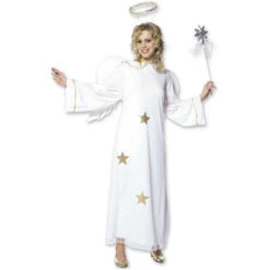 Costume Ange Blanc Avec étoile Dorée Pour Femme