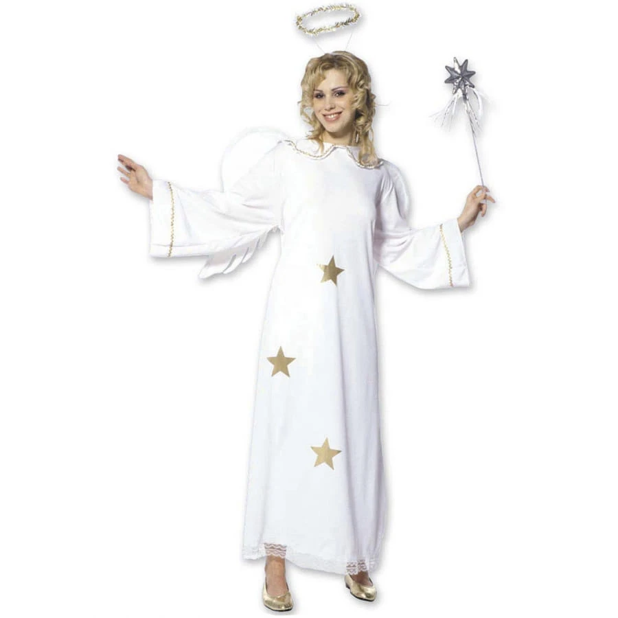 Costume Ange Blanc Avec étoile Dorée Pour Femme 3 Costume Ange Blanc Avec étoile Dorée Pour Femme