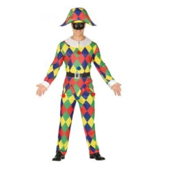 Costume Arlequin Multicolores Pour Homme