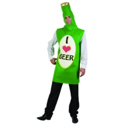 Costume Bouteille De Bière I Love Beer -Boutique De Carnaval D'Halloween Costume bouteille de biere i love beer 24194