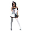 Costume Court De Femme Arlequin -Boutique De Carnaval D'Halloween Costume court de femme arlequin