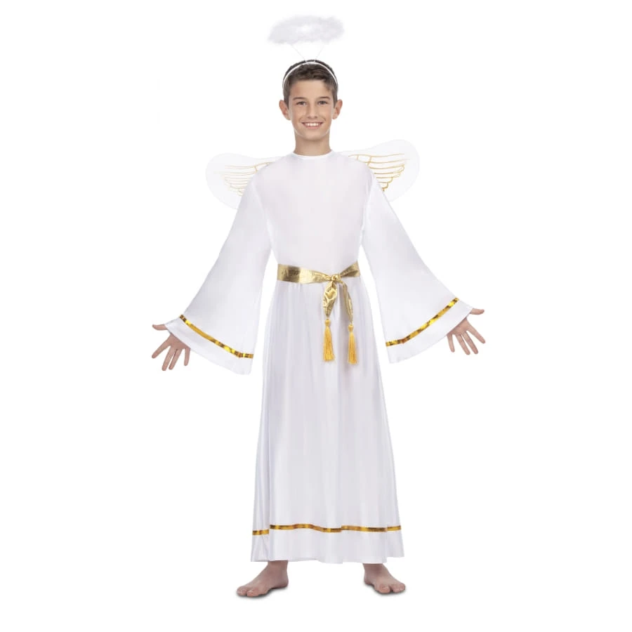 Costume D'ange Blanc Et Doré Avec Ailes, Enfant 3 Costume D'ange Blanc Et Doré Avec Ailes, Enfant