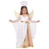 Costume D'ange Blanc Et Doré Pour Fille