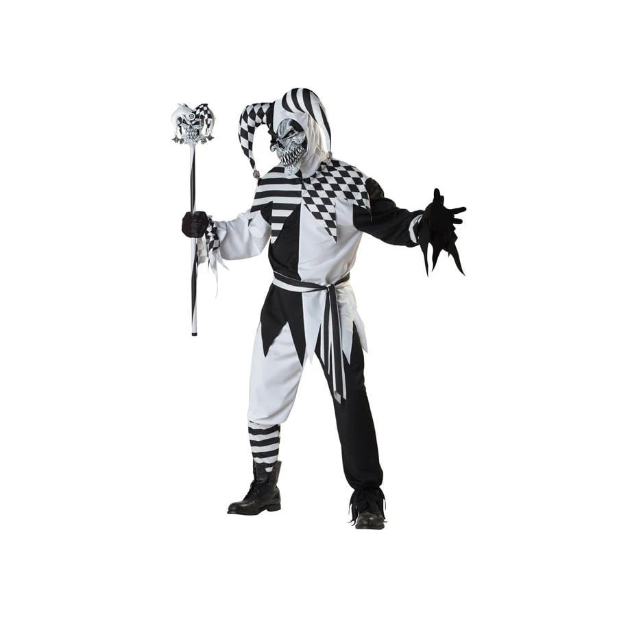 Costume D'arlequin Halloween Noir Et Blanc, Adulte 3 Costume D'arlequin Halloween Noir Et Blanc, Adulte