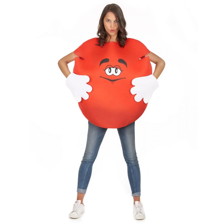 Costume De Bonbon Rouge Pour Adulte Avec Gants 6 Costume De Bonbon Rouge Pour Adulte Avec Gants – Image 4