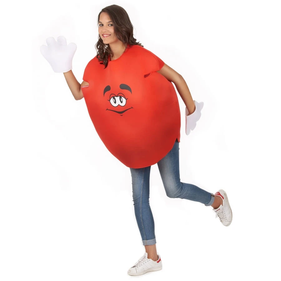Costume De Bonbon Rouge Pour Adulte Avec Gants 7 Costume De Bonbon Rouge Pour Adulte Avec Gants – Image 5