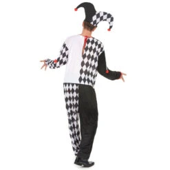 Costume De Bouffon Blanc Et Noir Pour Adulte 8 Costume De Bouffon Blanc Et Noir Pour Adulte -Boutique De Carnaval D'Halloween Costume de bouffon blanc et noir pour adulte 17355