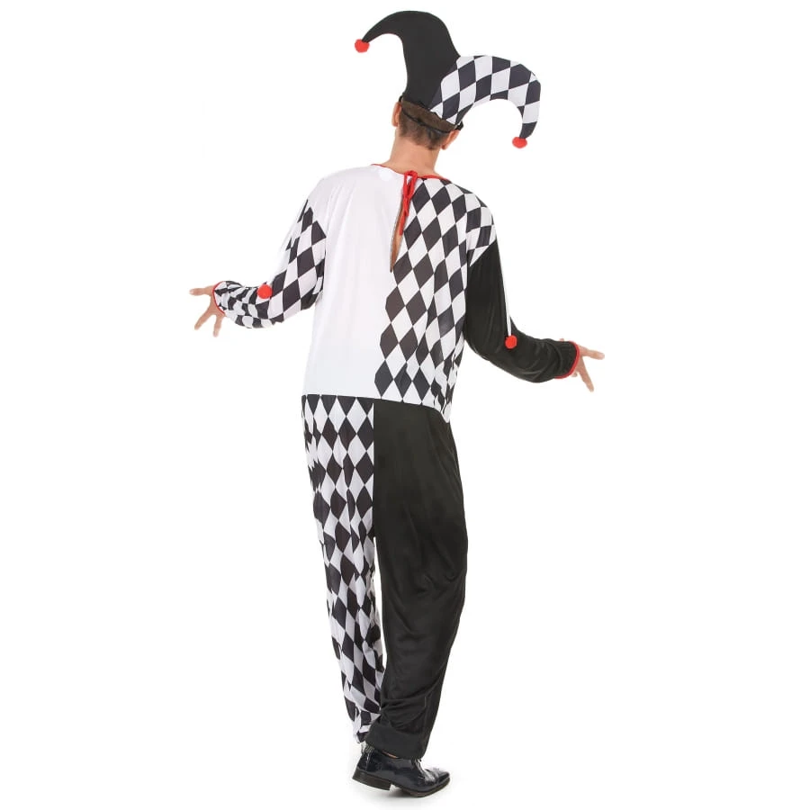 Costume De Bouffon Blanc Et Noir Pour Adulte 5 Costume De Bouffon Blanc Et Noir Pour Adulte – Image 3