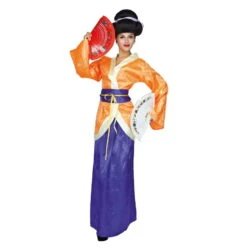 Costume De Chinoise Pour Femme, Orange Et Violet