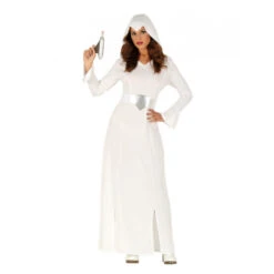 Costume De Femme De L'espace Blanc Et Argenté