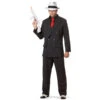 Costume De Gangster Noir Fines Lignes Blanches