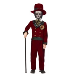 Costume De Groom Squelette Pour Garçon, Rouge 5 Costume De Groom Squelette Pour Garçon, Rouge -Boutique De Carnaval D'Halloween Costume de groom squelette pour garcon rouge 213