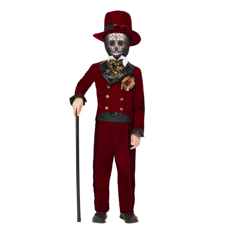 Costume De Groom Squelette Pour Garçon, Rouge 4 Costume De Groom Squelette Pour Garçon, Rouge – Image 2