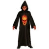 Costume De La Mort Avec Crâne Enflammé, Enfant 2 Costume De La Mort Avec Crâne Enflammé, Enfant -Boutique De Carnaval D'Halloween Costume de la mort avec crane enflamme enfant