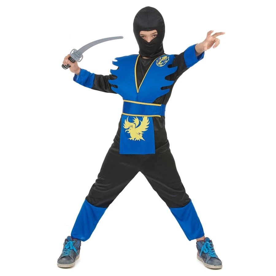 Costume De Petit Ninja Bleu Et Noir 4 Costume De Petit Ninja Bleu Et Noir – Image 2