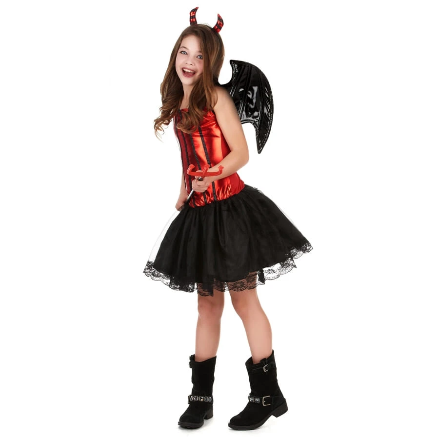 Costume De Petite Diablesse Avec Jupe En Tulle 3 Costume De Petite Diablesse Avec Jupe En Tulle