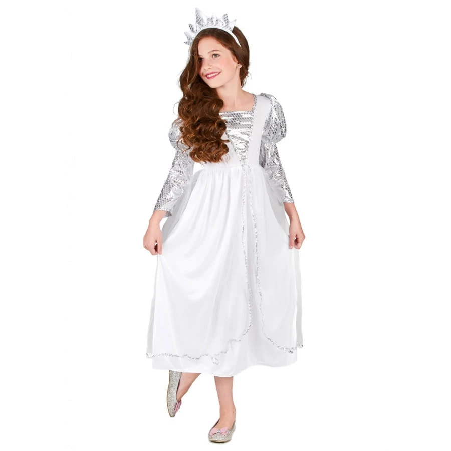 Costume De Princesse Blanche Et Argent Pour Enfant 4 Costume De Princesse Blanche Et Argent Pour Enfant – Image 2