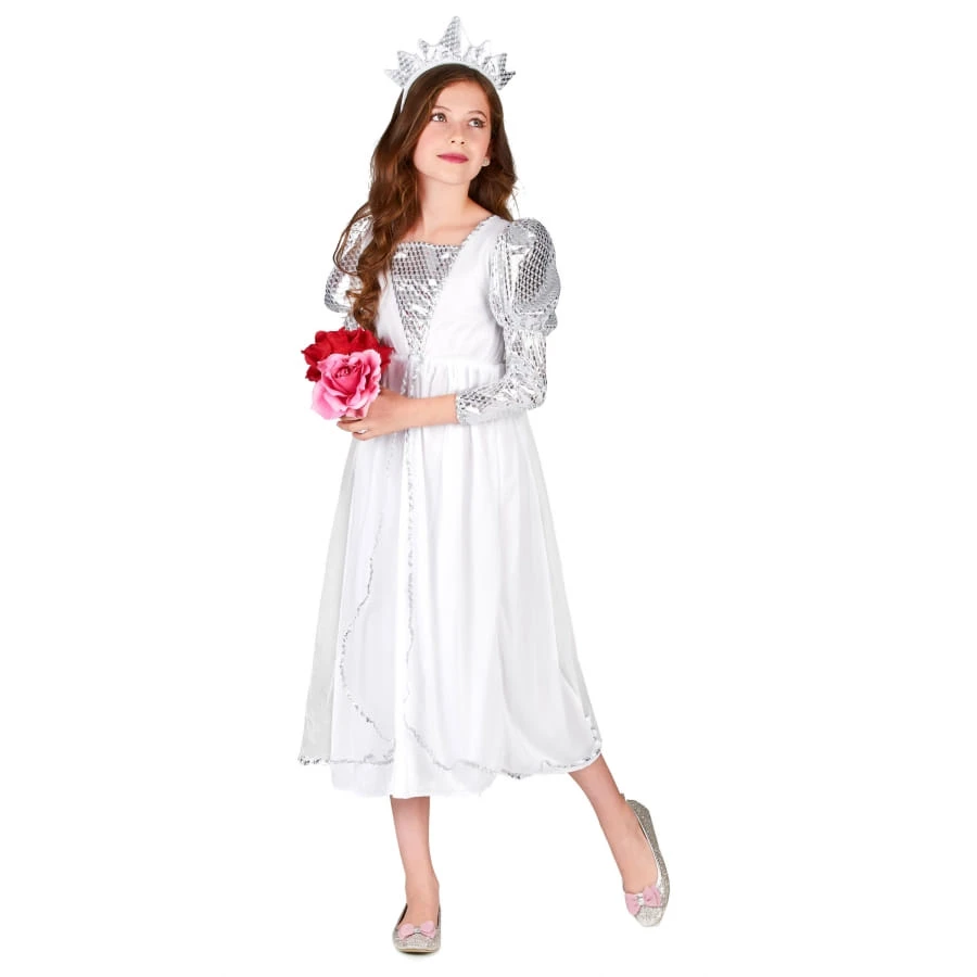 Costume De Princesse Blanche Et Argent Pour Enfant 5 Costume De Princesse Blanche Et Argent Pour Enfant – Image 3
