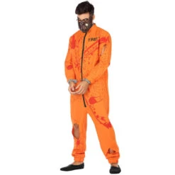 Costume De Prisonnier Orange Ensanglanté, Adulte