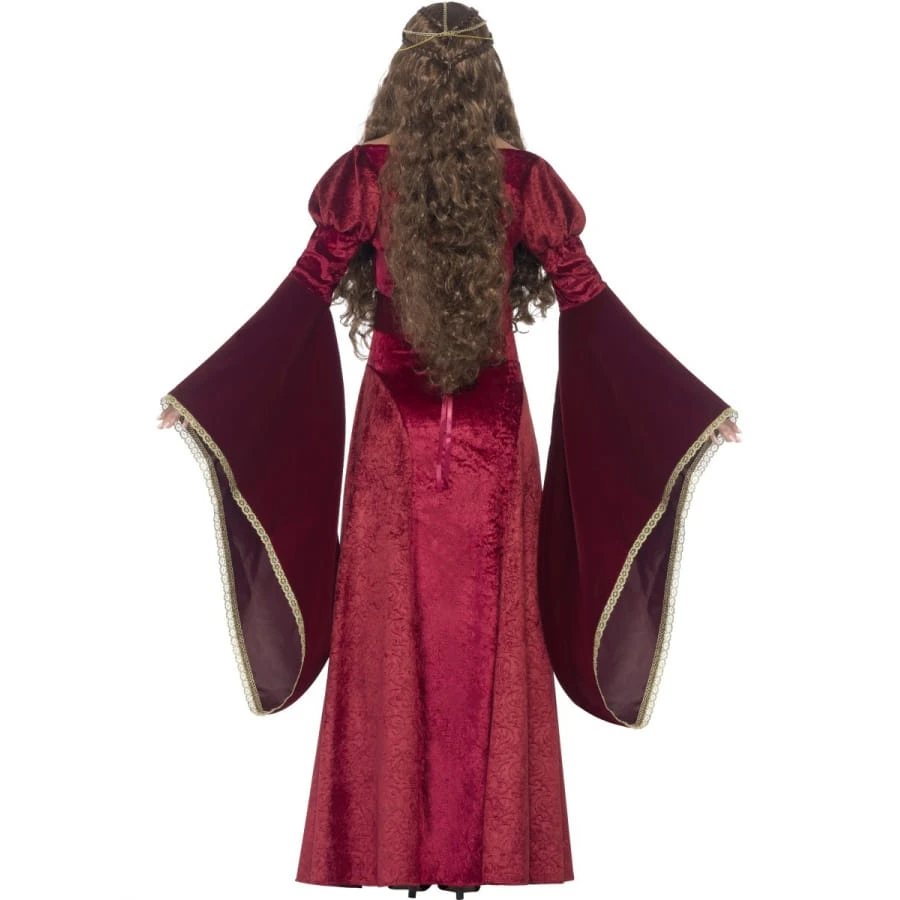 Costume De Reine Médiévale Rouge 4 Costume De Reine Médiévale Rouge – Image 2