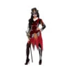 Costume De Sorcière Squelette Rouge Noir, Adulte -Boutique De Carnaval D'Halloween Costume de sorciere squelette rouge noir adulte