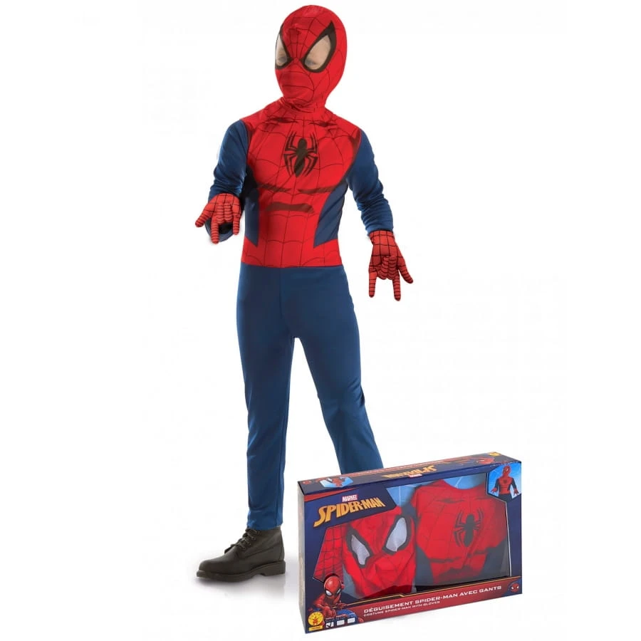Costume De Spiderman Et Gants Pour Enfant, Coffret 3 Costume De Spiderman Et Gants Pour Enfant, Coffret