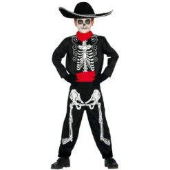 Costume Dia De Los Muertos Pour Enfant, Rouge Noir