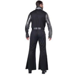 Costume Disco Noir Argenté Pour Homme -Boutique De Carnaval D'Halloween Costume disco noir argente pour homme 67135